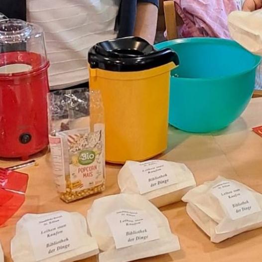 Popcornmaschine im Einsatz