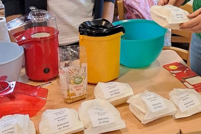 Popcornmaschine im Einsatz